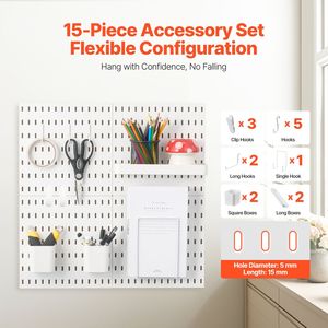 11 \ "X 11 \" Kit combinato di plastica bianca a 4 pannelli Organizer da parete per la conservazione della cucina - Product Image 5