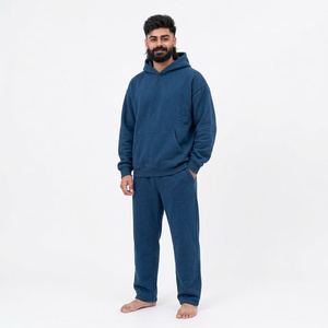Chándal con Capucha para Hombre, Color Verde Oliva, Manga Larga, Color Sólido, Algodón, Ropa Casual, Bolsillos Laterales, Corte Regular, Estilo Otoñal - Product Image 3
