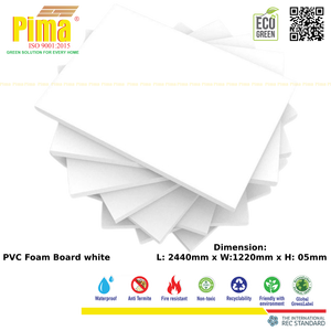 Panneau en mousse PVC WPC blanc découpé sur mesure, densité 0,6 g/cm3, épaisseur 5 mm, panneaux en polyvinyle pour revêtement publicitaire - Product Image 1