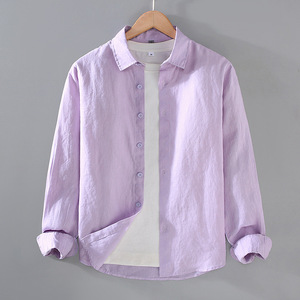 เสื้อเชิ้ตผู้ชายไซส์ใหญ่สั่งทำโลโก้ได้ ขายส่ง เสื้อเชิ้ตสีพื้นทรงโอเวอร์ไซส์สำหรับผู้ชาย - Product Image 1