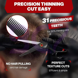 Ciseaux à effiler ergonomiques modernes pour droitiers de 6,8 pouces, légers et professionnels, pour un coiffage en salon toute la journée - Product Image 5