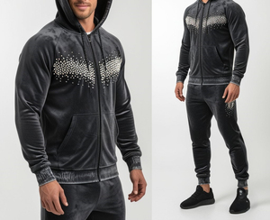 Último Modelo de Chándal con Pedrería para Hombre, Tallas Grandes, Personalizado OEM, Bajo MOQ, Fabricante Pakistaní - Product Image 2