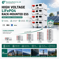 Batterie LiFePO4 haute tension modulaire empilable 51,2 kWh avec affichage frontal CAN RS485 pour stockage solaire domestique