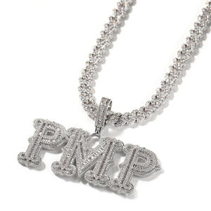 Collares de Joyería de Moda Personalizados, Collar con Colgante de Letra del Alfabeto de 26 Letras con Diamantes de Moissanita, Estilo Hip Hop, para Hombres y Mujeres - Product Image 2