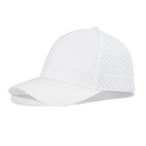 Gorra de béisbol de secado rápido para hombre, con malla cortada a láser, visera curva, cierre a presión, paneles frontales estructurados, ropa deportiva, protección para exteriores. - Product Image 3