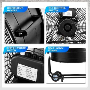 Ventilatore Industriale Regolabile 91,50 X 22,50 X 87,00 Cm - Product Image 6