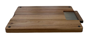 Planche à découper en bois écologique avec plateau métallique intégré, design durable pour une utilisation en cuisine - Product Image 1