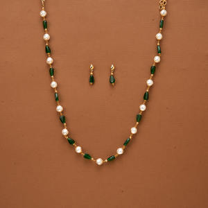 Mayoristas de Joyería de Moda en India, Collar Mala Delicado con Circonita Cúbica y Baño de Oro - Product Image 1