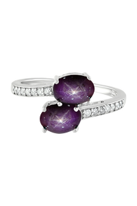 แหวนเพชรและทับทิมทรงดาว เงินแท้ 92.5 รุ่น KLSR-10416 - Product Image 2