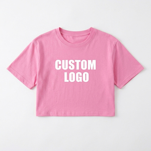 T-shirt court d'été uni pour femme, personnalisable avec logo imprimé, doux, style streetwear, vente en gros, direct usine - Product Image 5