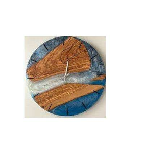 Contemporary Wood & Epoxy Resin Hanging Quartz Needle <b>Wall</b> <b>Clock</b> <b>Modern</b> Design Polish Finish Luxury Home Decor Gift - Product Image 4