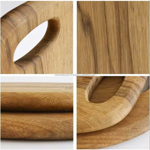 Precio al por mayor, tabla de cortar de madera hecha a mano, tabla de queso y carne de forma ovalada, herramienta de cocina de plástico - Product Image 2