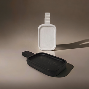 Poignée unique Vente en gros OEM ODM Plateau de service rectangulaire en bois de manguier en vrac Fabriqué à la main Pièce maîtresse décorative de vacances en noir blanc - Product Image 5