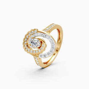 Anillo Orbit con Diamante Cultivado en Laboratorio de 0.7 Ct, Brillante, en Oro Amarillo, Blanco y Rosa de 9K - Product Image 3