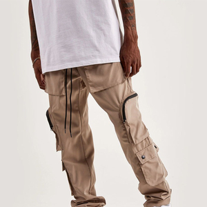 Pantalones Cargo para Hombre, Cintura Elástica con Cordón, Múltiples Bolsillos, Estilo Workwear, Ropa Casual, Transpirables, Ahora Disponibles para la Venta - Product Image 1