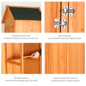 Armario de Almacenamiento para Jardín, Impermeable, de Madera, con Puertas con Cerradura, para Muebles de Patio y Jardín - Product Image 4