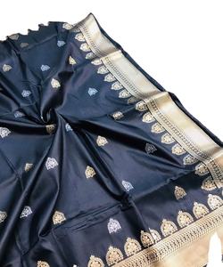 Banarasi soie Jacquard Saree avec chemisier femmes porter dames fête Festival tenue quotidienne doux coton soie Sari en gros bas prix ethnique - Product Image 1