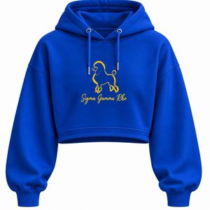 Sudadera con capucha corta para mujer SGRho, color azul real, con gráfico de Poodle, sudadera de moda de la hermandad griega Sigma Gamma Rho - Product Image 1