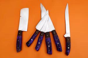 Juego de Cuchillos de Chef de Damasco de 6 Piezas de Alta Calidad Personalizados con Mango Personalizado para Uso Múltiple y Ecológico - Product Image 2