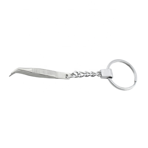 Pinza de Cejas Mini de Acero Inoxidable KOUNAIN, Herramienta de Aseo de Viaje con Anillo para Llaves, Moderna y Duradera - Product Image 1