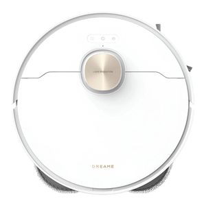 White Robotic <b>Vacuum</b> and Water Bottle Base Station Floor Cleaning <b>Robot</b> with Dust Collection for Home Use - Product Image 5