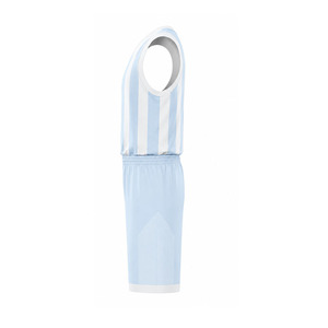 Conjunto de Uniforme de Baloncesto Ekin Impex, Azul Claro con Rayas Blancas, Sin Mangas, Cuello en V, Transpirable, Poliéster, Uniformes de Baloncesto Personalizados - Product Image 5