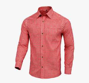 Camisa Roja Bávara para Hombre, Estilo Oktoberfest, Tradicional Alemana, de Algodón, Tallas S a 4XL - Product Image 1