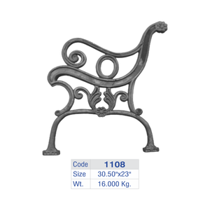 Banco de aluminio con anillos decorativos, patas de hierro fundido, asiento de jardín, panel lateral, barandillas de lujo para villas, estructura de muebles de patio, brazo circular para parque - Product Image 6