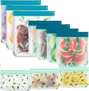 ถุงแช่แข็งอาหารแบบใช้ซ้ำได้ PET PE เกรดอาหาร ปลอดภัยสำหรับเครื่องล้างจาน ป้องกันการรั่วซึม ปรับแต่งได้ สำหรับหมักเนื้อ อาหารกลางวันแบบพกพา ทันสมัย - Product Image 1