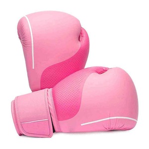 Gants de boxe en cuir PU rose avec fermeture Velcro, gants d'entraînement respirants, de bonne qualité et confortables - Product Image 2