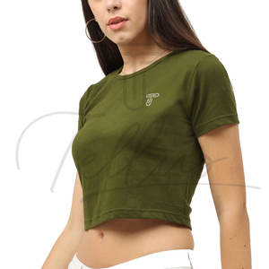 Crop tops pour femmes en coton, sexy et décontractés, avec logo personnalisé, vente en gros - Product Image 4