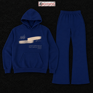 Ensemble de survêtement bleu à capuche pour homme en coton, coupe longue, décontracté, pour l'automne, avec motif imprimé sur le devant, sweat-shirt à capuche décontracté - Product Image 5