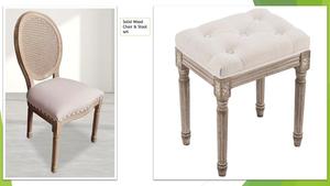 Juego de 2 Sillas de Comedor de Madera Maciza con Tapicería de Terciopelo, Diseño Posmoderno, Muebles para el Hogar - Product Image 2