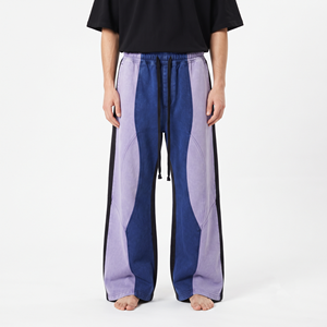 Pantalones Deportivos Urbanos de Alta Calidad para Hombre, Estilo Oversize, Lavado Ácido, Bloques de Color, Corte Holgado, Algodón, Ropa Deportiva Casual - Product Image 4