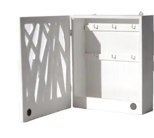 Caja de madera para llaves montada en interiores, soporte de vidrio Natural para llaves, armario, estante colgante de madera rústica con gancho