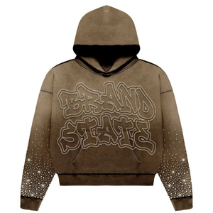 Sudadera con Capucha Personalizada con Pedrería en Relieve para Hombre, Estilo Urbano Oversize, de Felpa Francesa de Algodón, Moda Otoñal, Precios Bajos - Product Image 4