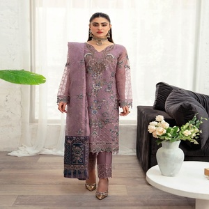 Ramsha Vol M-10 élégant luxe 3 pièces indien costumes pour femmes longues Maxi robes belle Organza pour fête porter Boutique - Product Image 2