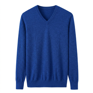 Pull en laine col V pour homme, couleur unie, manches longues, anti-boulochage, épaisseur standard, idéal pour l'automne - Product Image 6