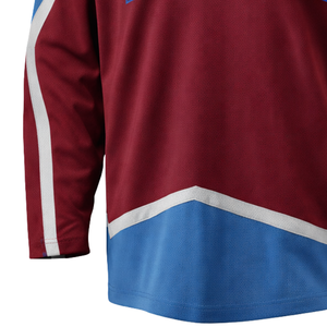 Camiseta de Hockey sobre Hielo Azul Borgoña, Manga Larga, Transpirable, Uniforme Deportivo para Equipo, Entrenamiento, Práctica, Rendimiento, Ropa Deportiva 100% - Product Image 4