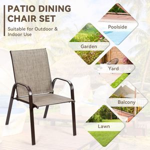 Ensemble de 2 chaises de salle à manger d'extérieur avec accoudoirs, meubles de jardin - Product Image 6
