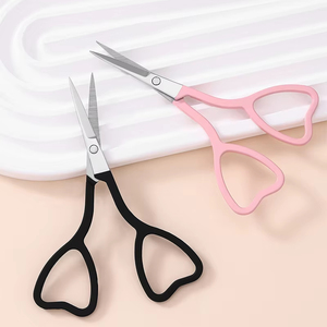 Professional Tailor scissor Pink High Quality Stainless Steel Heart shaped Eyebrow Trimming Scissors Sharp Pointed Beauty - Product Image 2