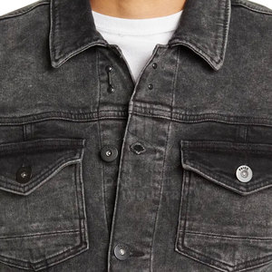 Factory Manufacture New Arrival Casual Winter <b>Men</b> Jeans <b>Jacket</b> Front Logo Customized Wholesale 100% Cotton <b>Long</b> Sleeve - Product Image 3