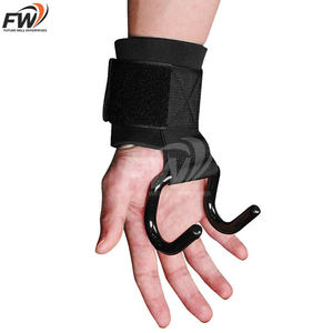 Crochets de musculation OEM (paire) avec support de poignet et sangle de maintien pour hommes et femmes, crochets plats en néoprène rembourrés de 8 mm, prix bas - Product Image 2