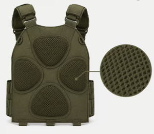 TRIBON SPORTS TS-<b>TV</b>-007 Tactical Vest Nylon Olive Green Internal Frame Arcuate Shoulder Strap Waterproof Hunting Utility Pockets - Product Image 4