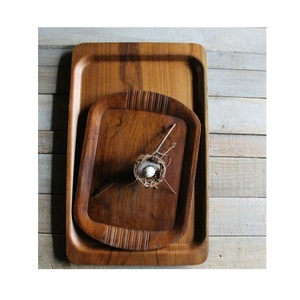 Bandeja de Madera Hecha a Mano, Bandeja de Servicio Natural para Café, Té, Desayuno, Mesa de Comedor, Cocina, Hogar y Servicio de Hostelería - Product Image 4