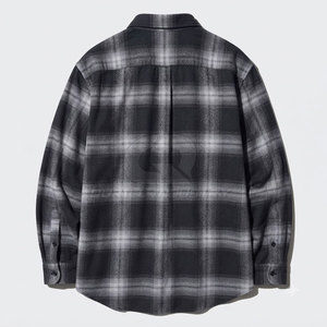 Chemise en flanelle à carreaux pour homme, personnalisable, de qualité, écologique, respirante, en coton, manches longues, coupe classique, boutonnée sur le devant, pour le travail - Product Image 2