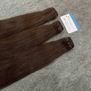 Lot de mèches de cheveux bruts vietnamiens et cambodgiens bruns, lisses, de qualité supérieure, avec cuticules alignées, 100 % cheveux humains - Product Image 6