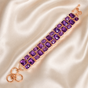 Natural Purple <b>Amethyst</b> Gemstone Tennis <b>Bracelet</b> 925 Sterling Silver Rose Gold Yellow Gold Plated Handmade Jewelry Christmas Gif - Product Image 5