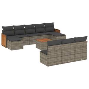 Gray Garden <b>Sofa</b> Set <b>Rattan</b> Outdoor Furniture Cushioned Contemporary Design - Product Image 2