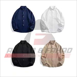 เสื้อเชิ้ตแขนยาวสีดำสำหรับผู้ชาย แบบติดกระดุม ผ้าทอสีพื้น สวมใส่สบายๆ สำหรับฤดูใบไม้ร่วง - Product Image 3